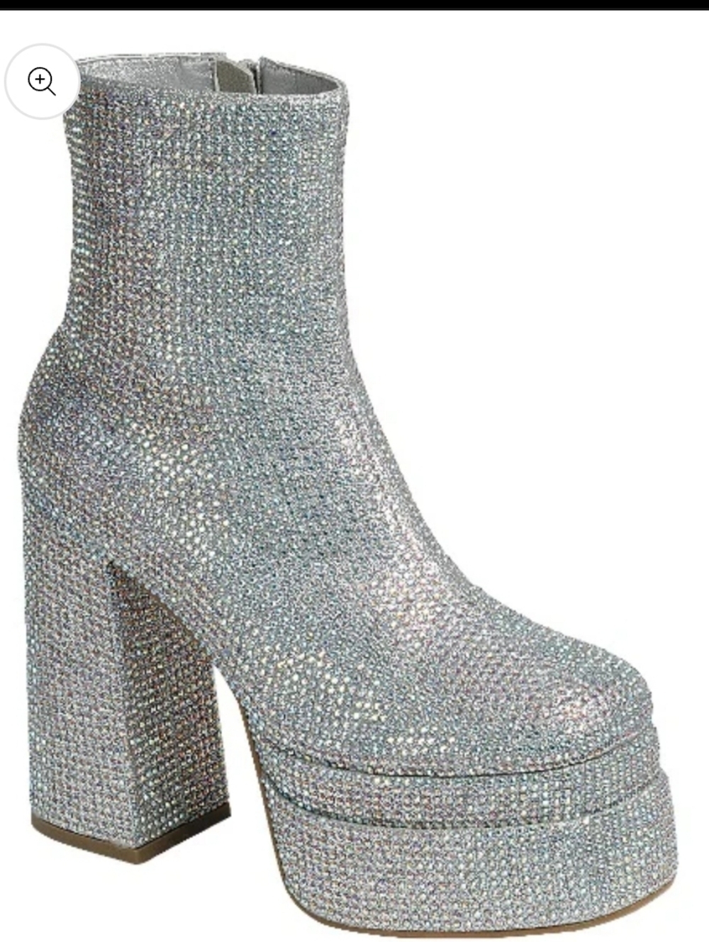 Forever Link Silver Rhinestone Platform Boot